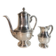 Louis XVI style silver-plated teapot and milk jug