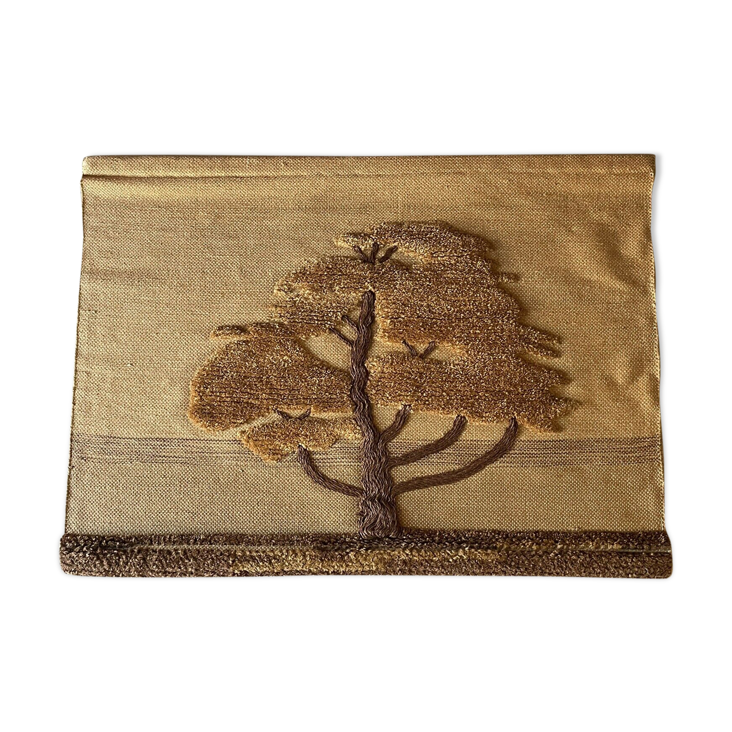 Tapisserie ancienne années 70, " don freedman " deco vintage bohème chic, arbre