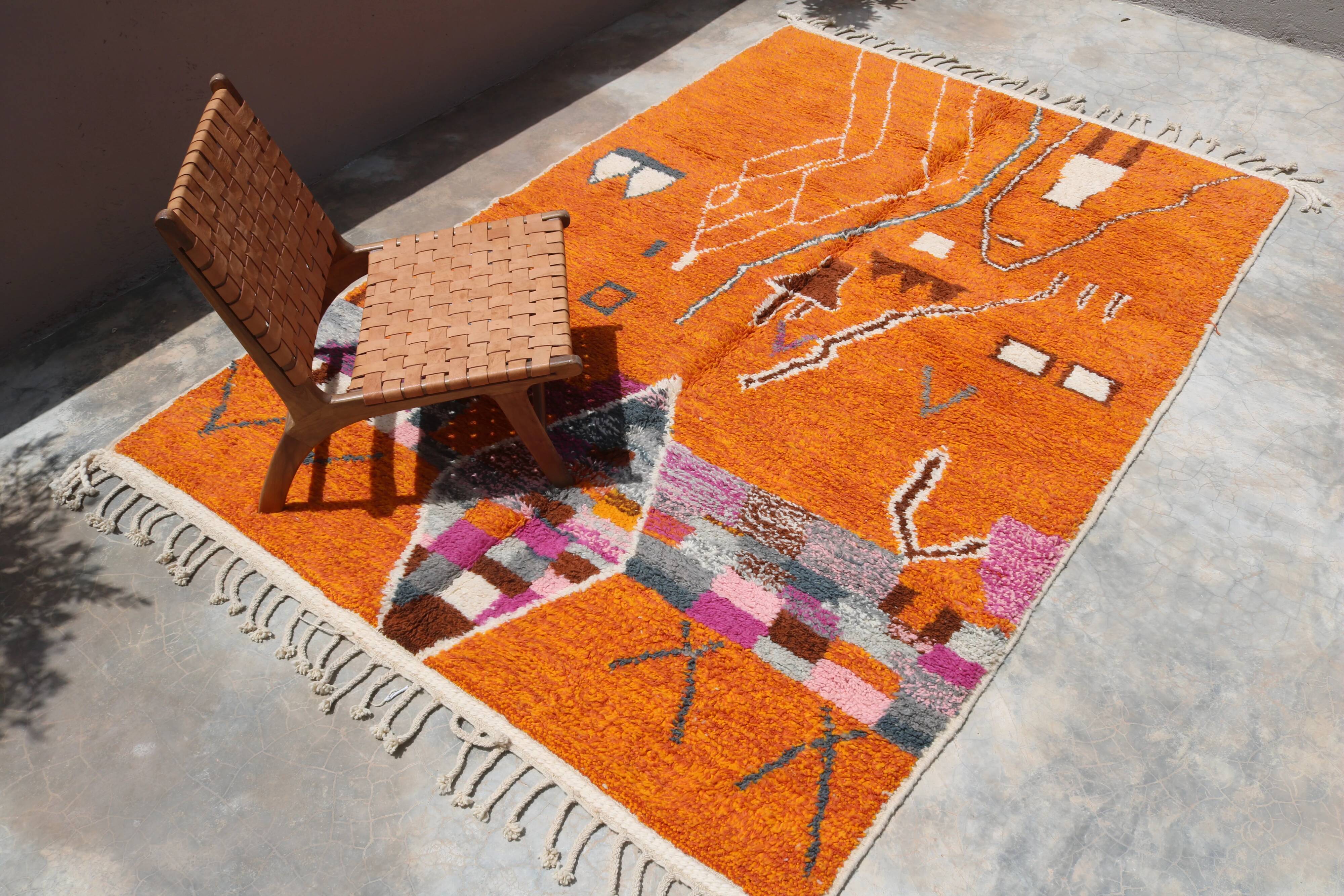 Large handmade colourful rug, 305 x 200 cm - G1020