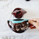 Impressionnant service à café français en céramique de Vallauris, design de style milieu du siècle