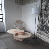Table basse placage de travertin Magnussen Ponte