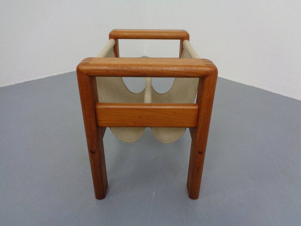 Danish Solid Teak Magazine Rack, 1960s
