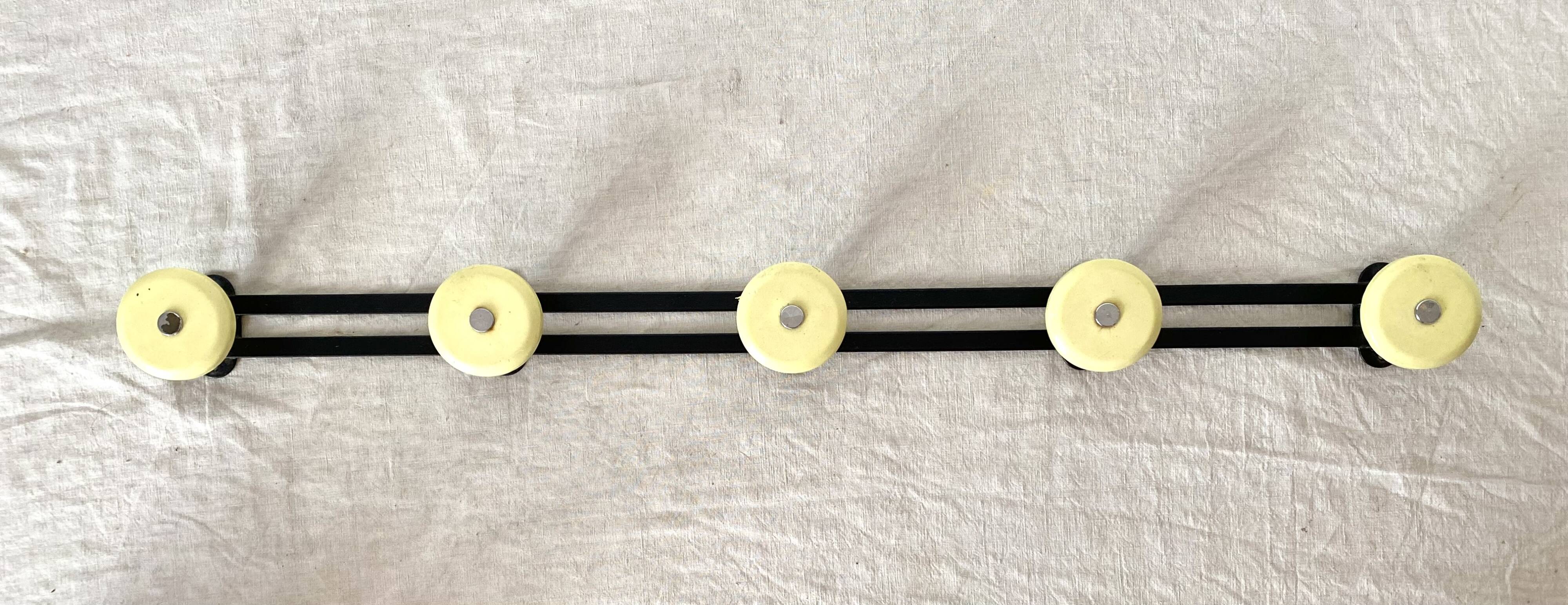 Vintage wall coat rack with 5 hooks