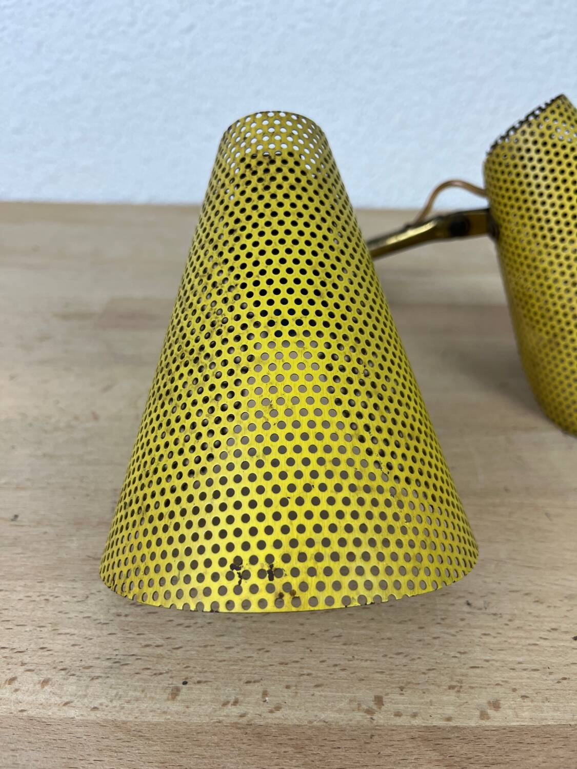 1950s perforated metal wall light