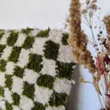 Coussin berbère Damier vert Béni Ouarain