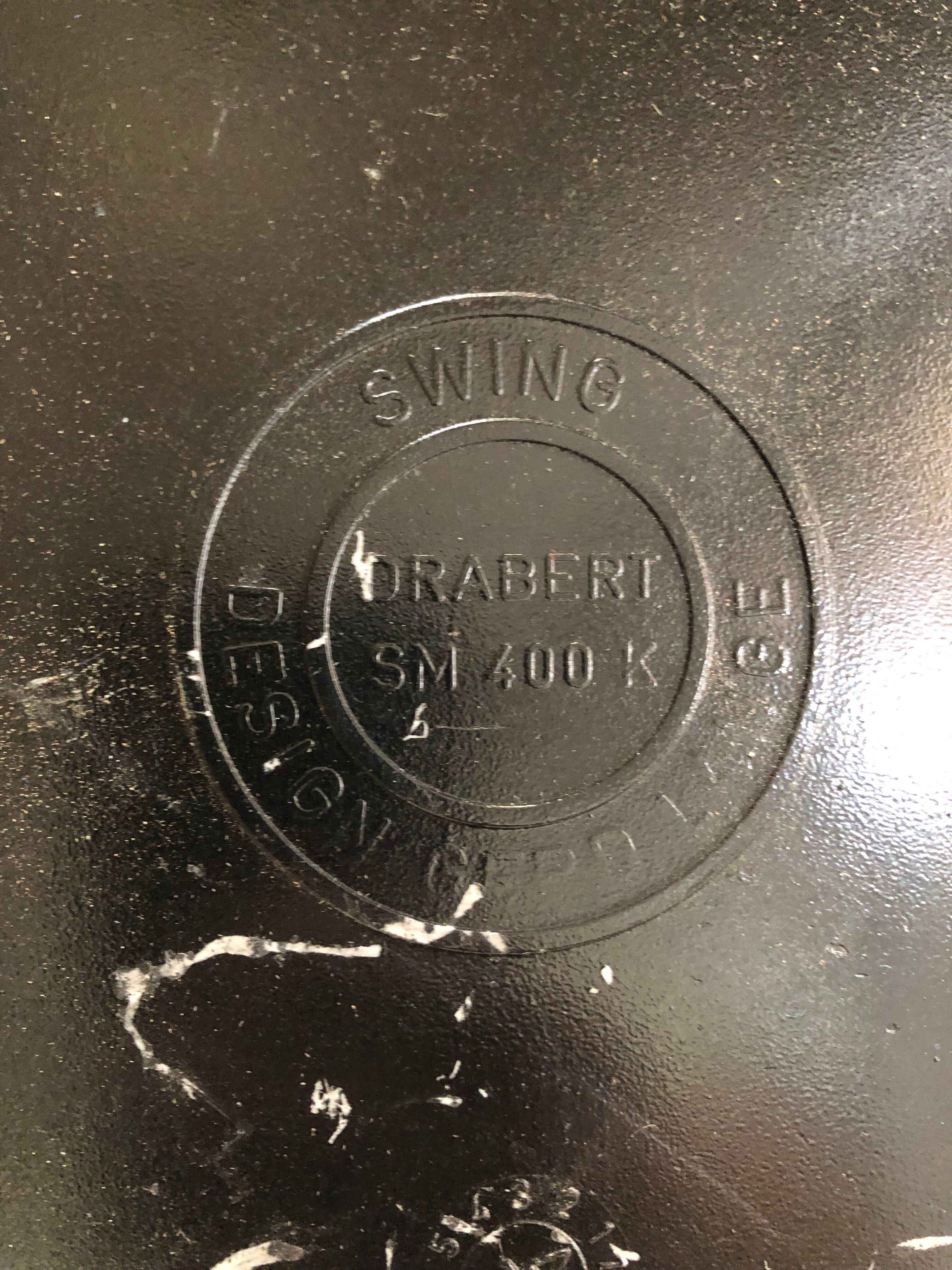 Old chair design drabert sm400k metal + plastic shell black vintage