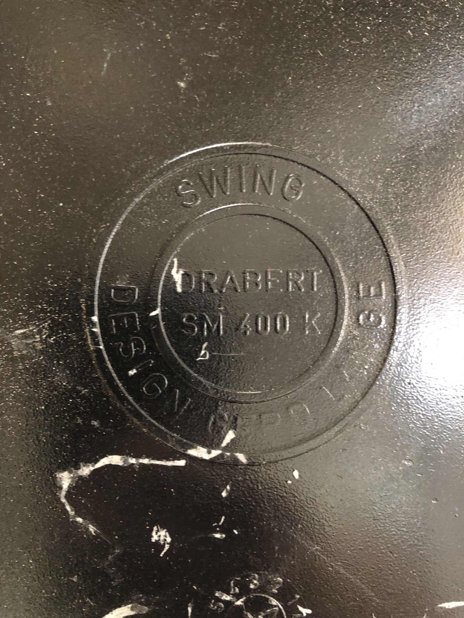 Old chair design drabert sm400k metal + plastic shell black vintage