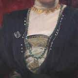 Large oil painting on canvas, portrait of a lady, signed and dated 1913