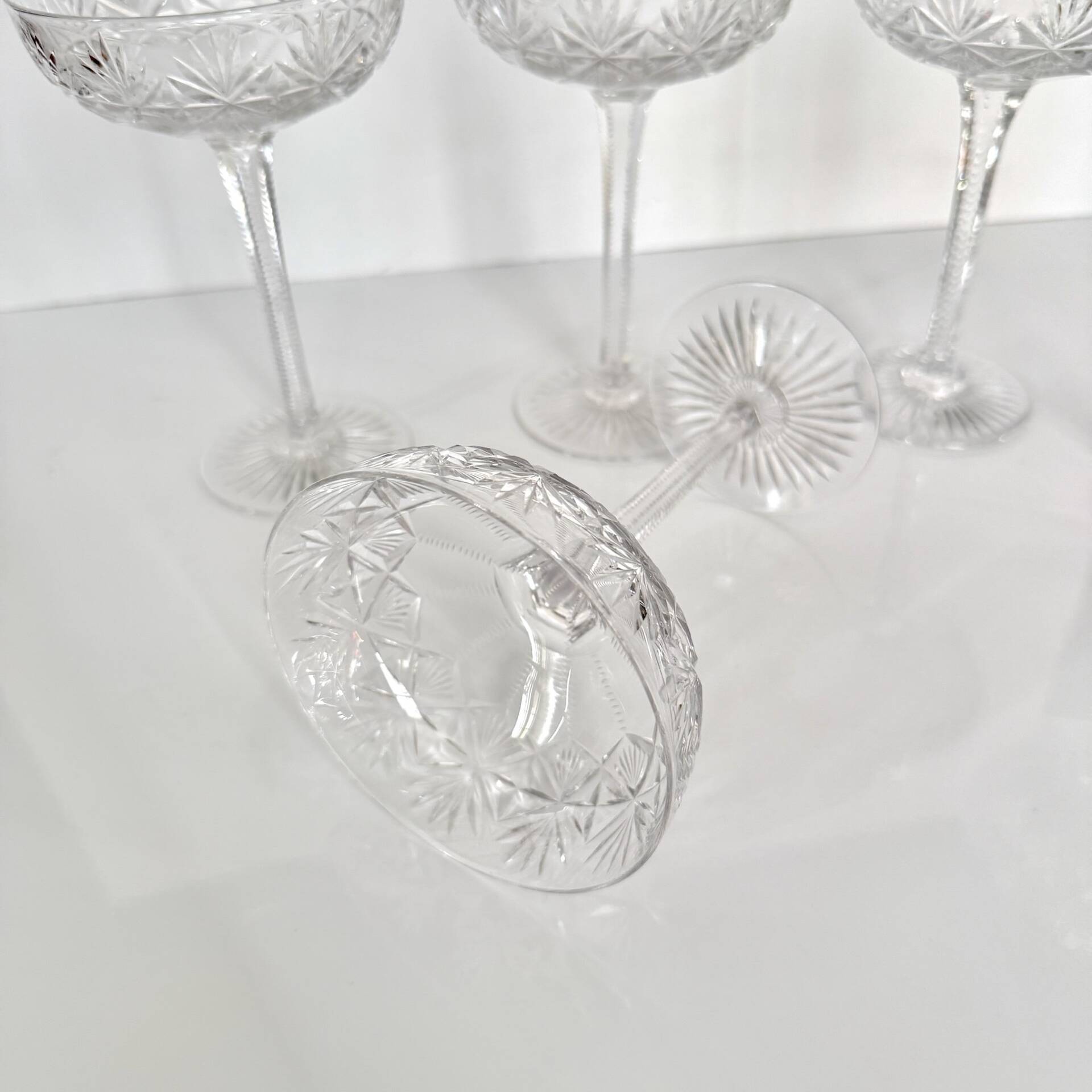 Set of 5 crystal champagne glasses from Saint-Louis | Gavarni model