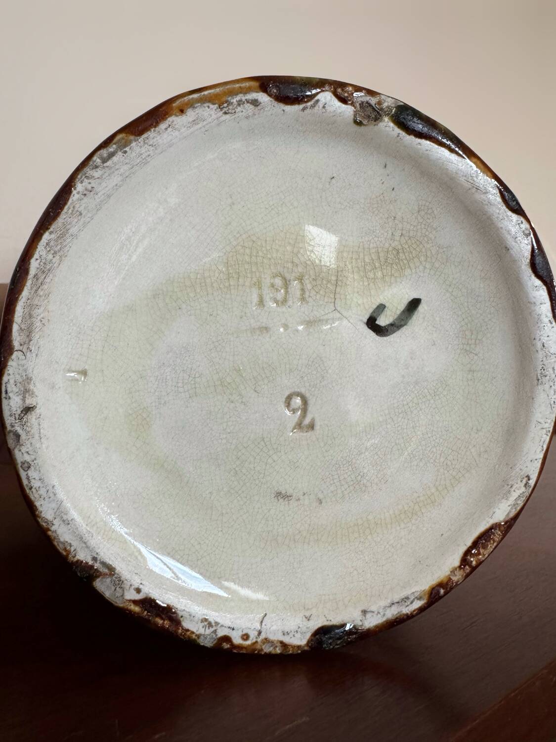 Art Deco barbotine cachepot