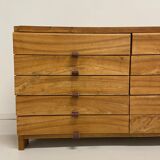 Solid elm sideboard and leather slats