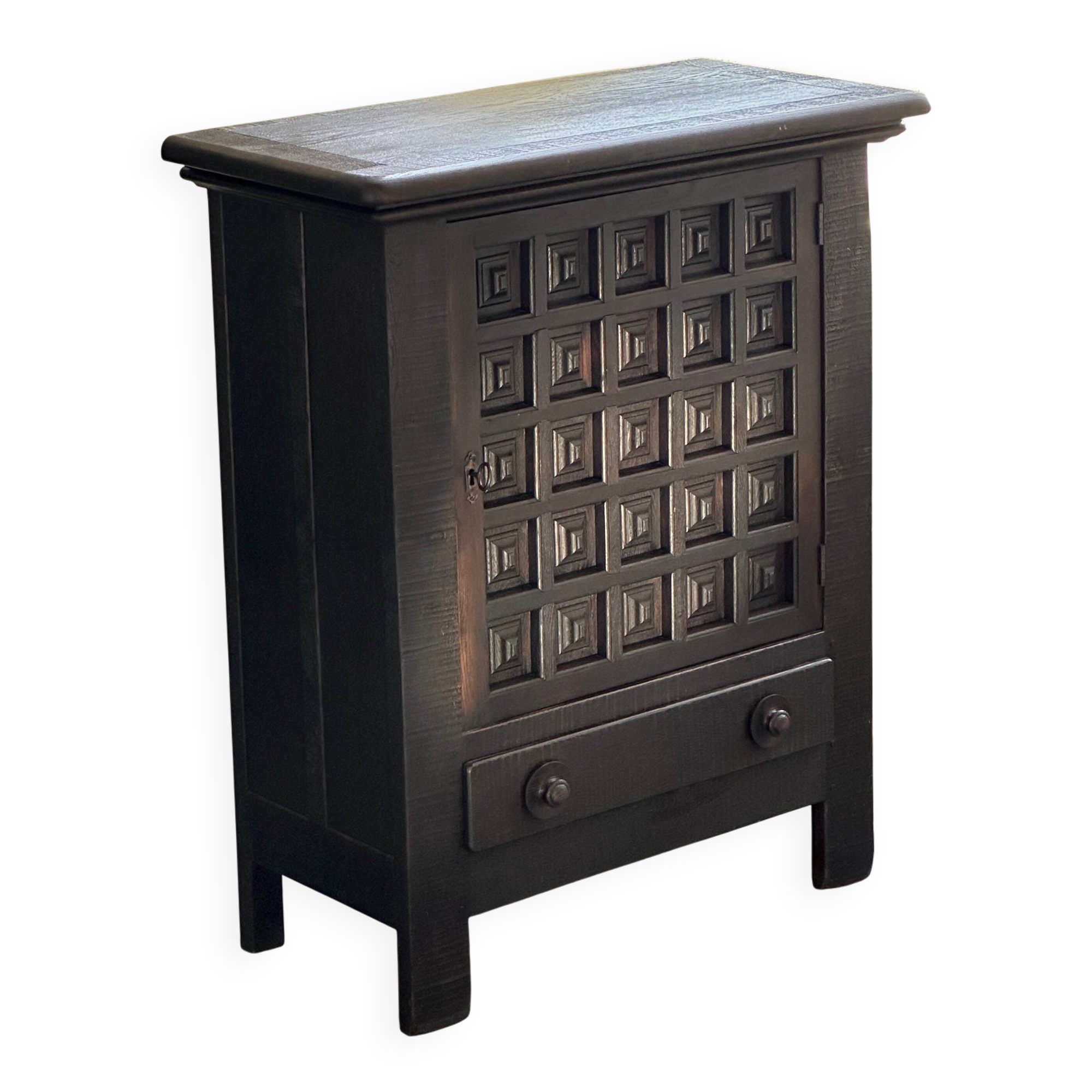 Spanish Brutalist Cabinet in Stained Pine 60s