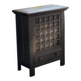 Cabinet brutaliste espagnol en pin teinté des années 60