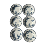 6 Longwy dark blue hollow plates