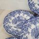 6 earthenware plates with floral and pastoral scene motifs