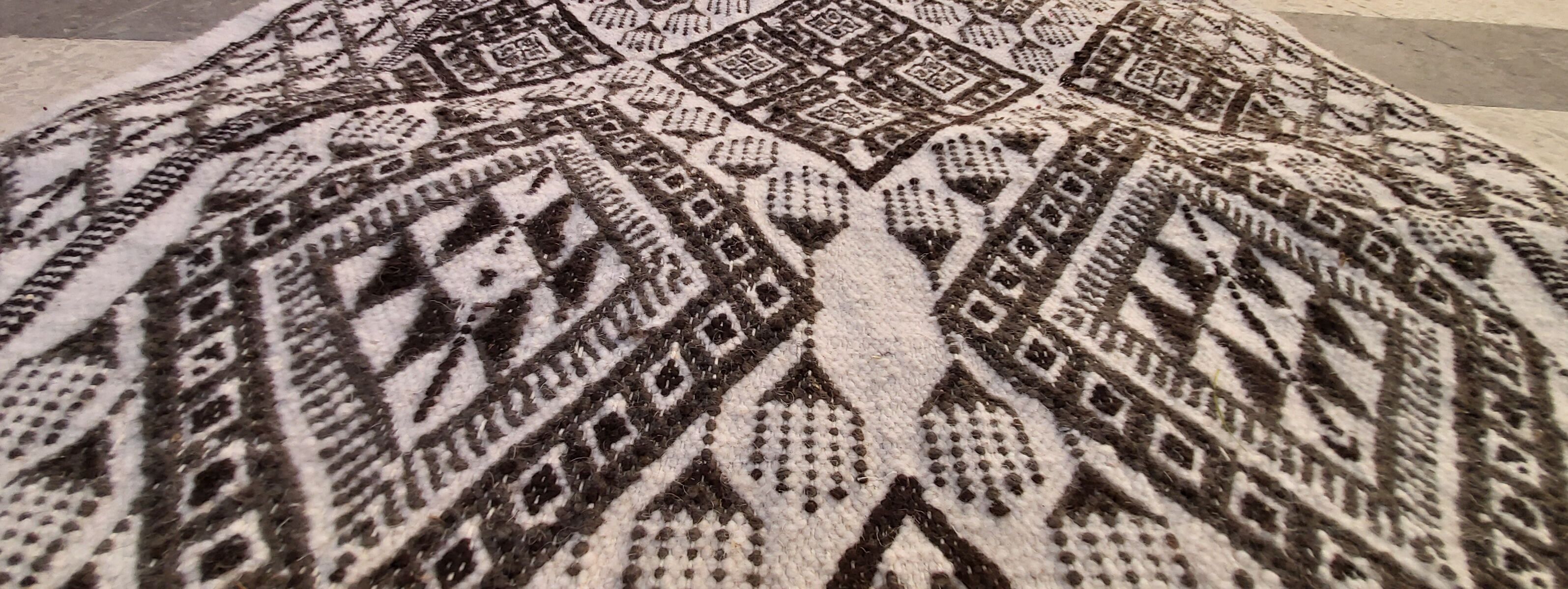 Carpet kilim white and grey corridor 308-95cm