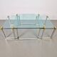 T53 Coffee and Side Tables in Brass and Glass by Peter Ghyczy, 1970s, Set of 3