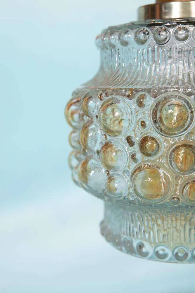 Vintage Scandinavian glass pendant, bubble glass pendant.