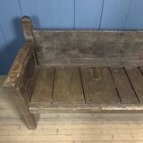 Antique Spanish chestnut wood bench from the 18th century