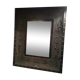 Bevelled mirror in wood and resin, wood/metal effect
