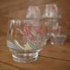 6 Verres transparent décors fleuris Luminarc vintage