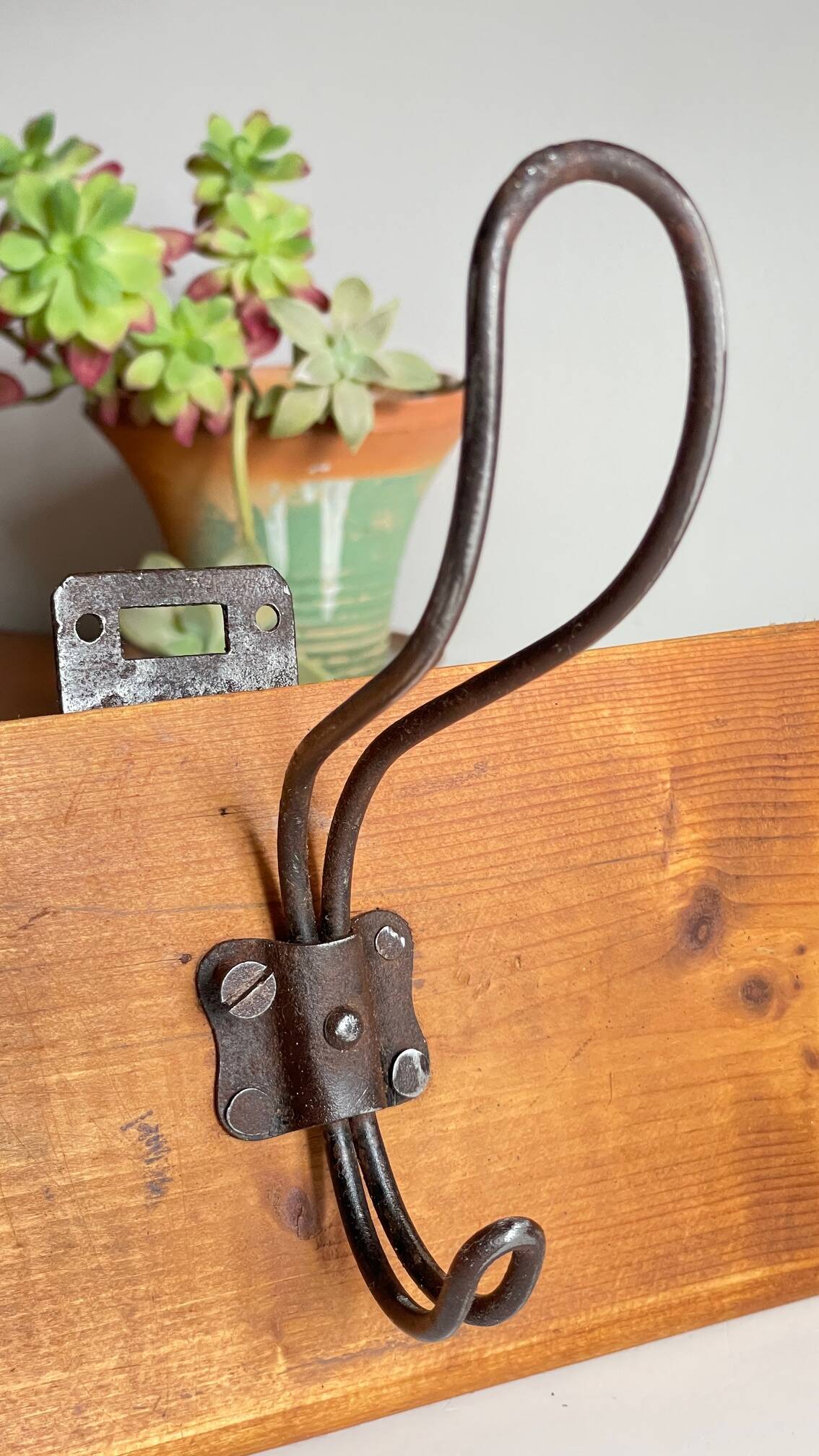 Vintage School Coat Rack in Wood and Steel