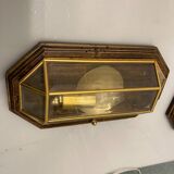 Wooden Brass Sconces Set of 2