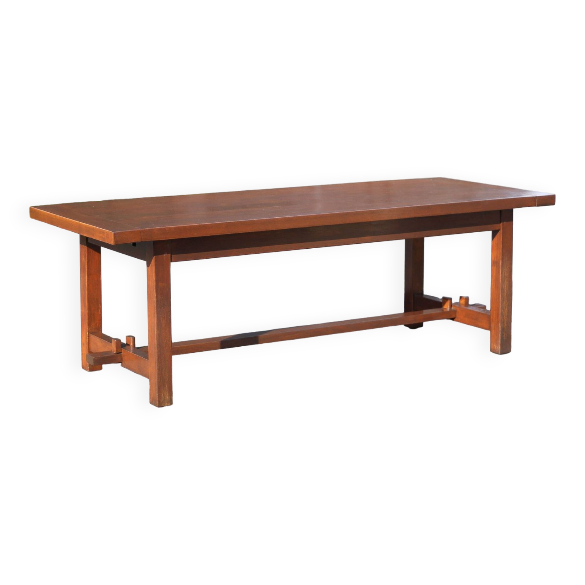 Farmhouse table with extensions and its 2 benches, living room table, solid wood table, kitchen, chalet, ca