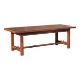 Farmhouse table with extensions and its 2 benches, living room table, solid wood table, kitchen, chalet, ca