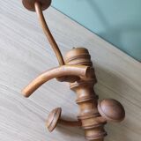 Coat holder hooks bar bistro curved wood