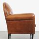 Vintage Sheepskin Leather Art Deco Style Design Armchair
