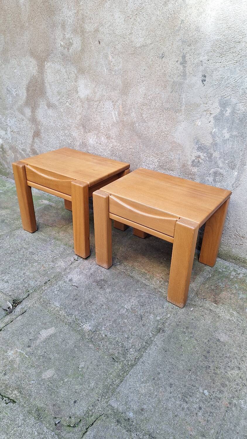 Pair of bedside tables in elm Atelier Chauvin