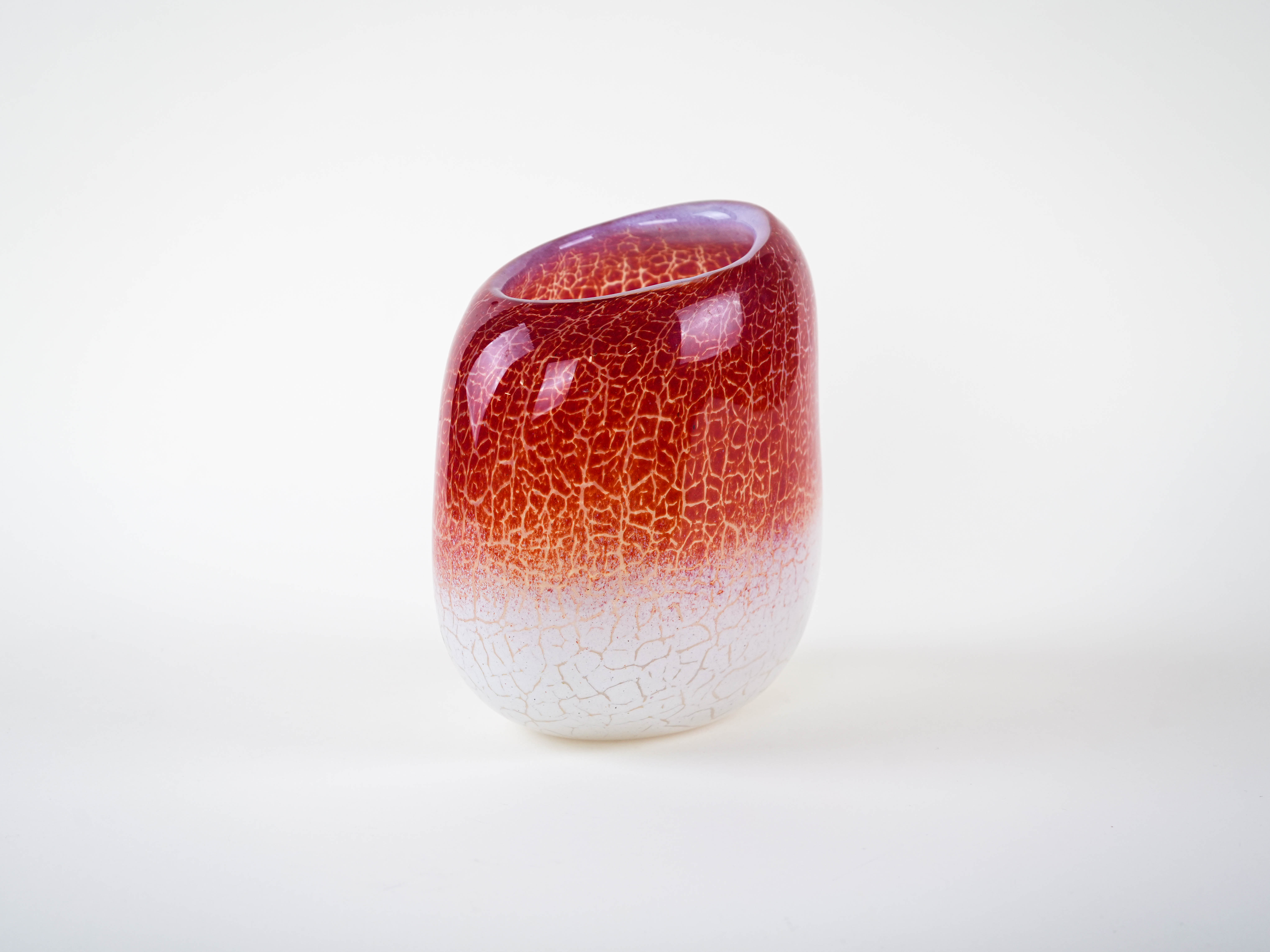 Glass vase, Danish design, 1970s, manufactured by Holmegaard