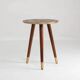 Side table with handcrafted embossed brass top: luxury bohemian side table.