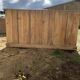 Low sideboard in raw wood, with 4 doors, salvaged from an Indian home