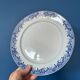 Set of 3 Sarreguemines mimosa blue vintage earthenware flat plates