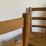 Ensemble de quatre chaises paillées