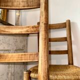 Wood and straw chairs