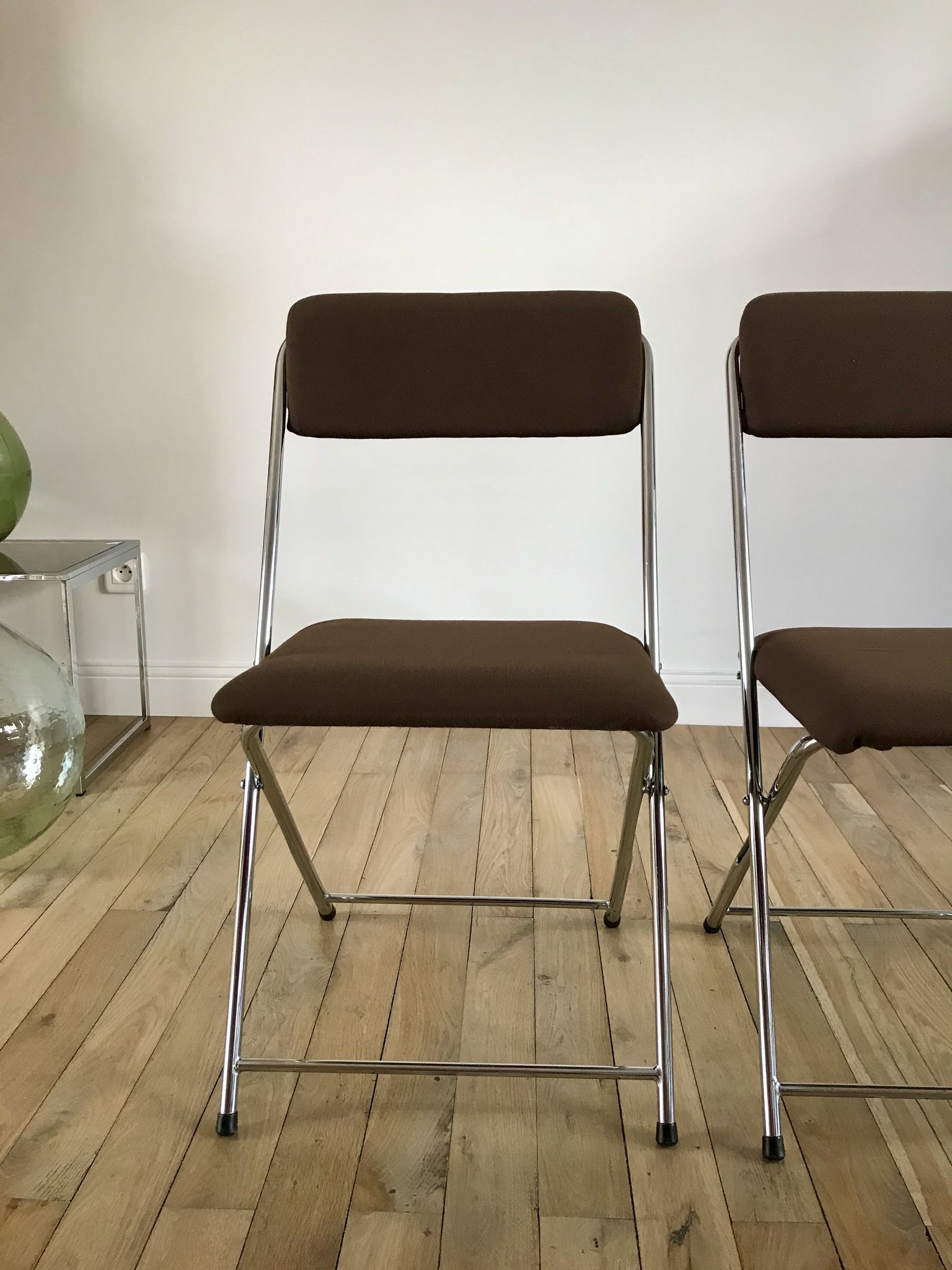 Pair of folding chairs eyrel made in france 1970s