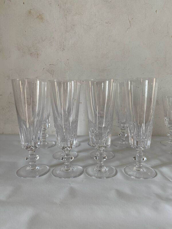 10 flûtes à champagne Baccarat