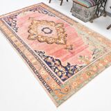 5x9 Pink & Navy Blue Soft Pastel Persian Rug, 152x272Cm SK 20089