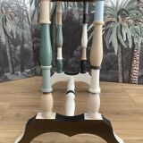 Turned wooden bench
