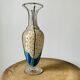 Glass and enamel vase with art deco flower decoration signed Mazoyer