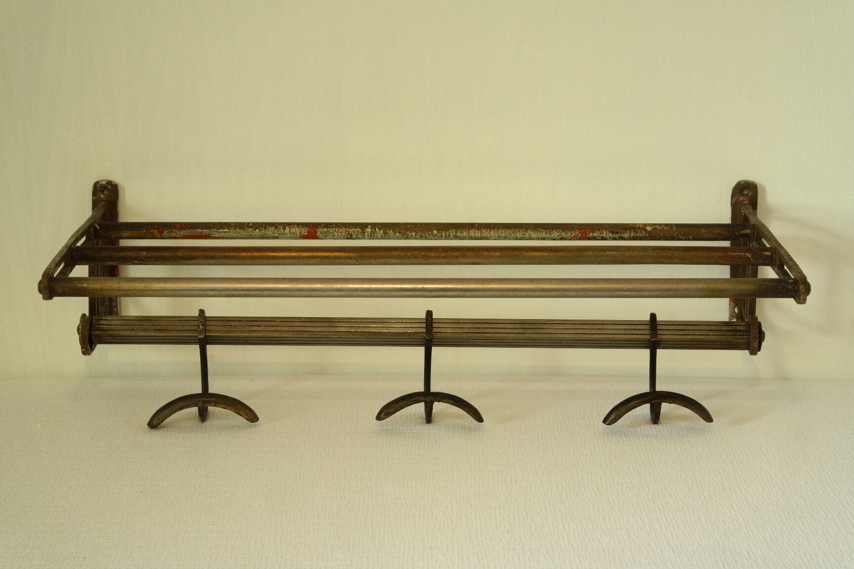 Old metal locomotive/train wall coat rack