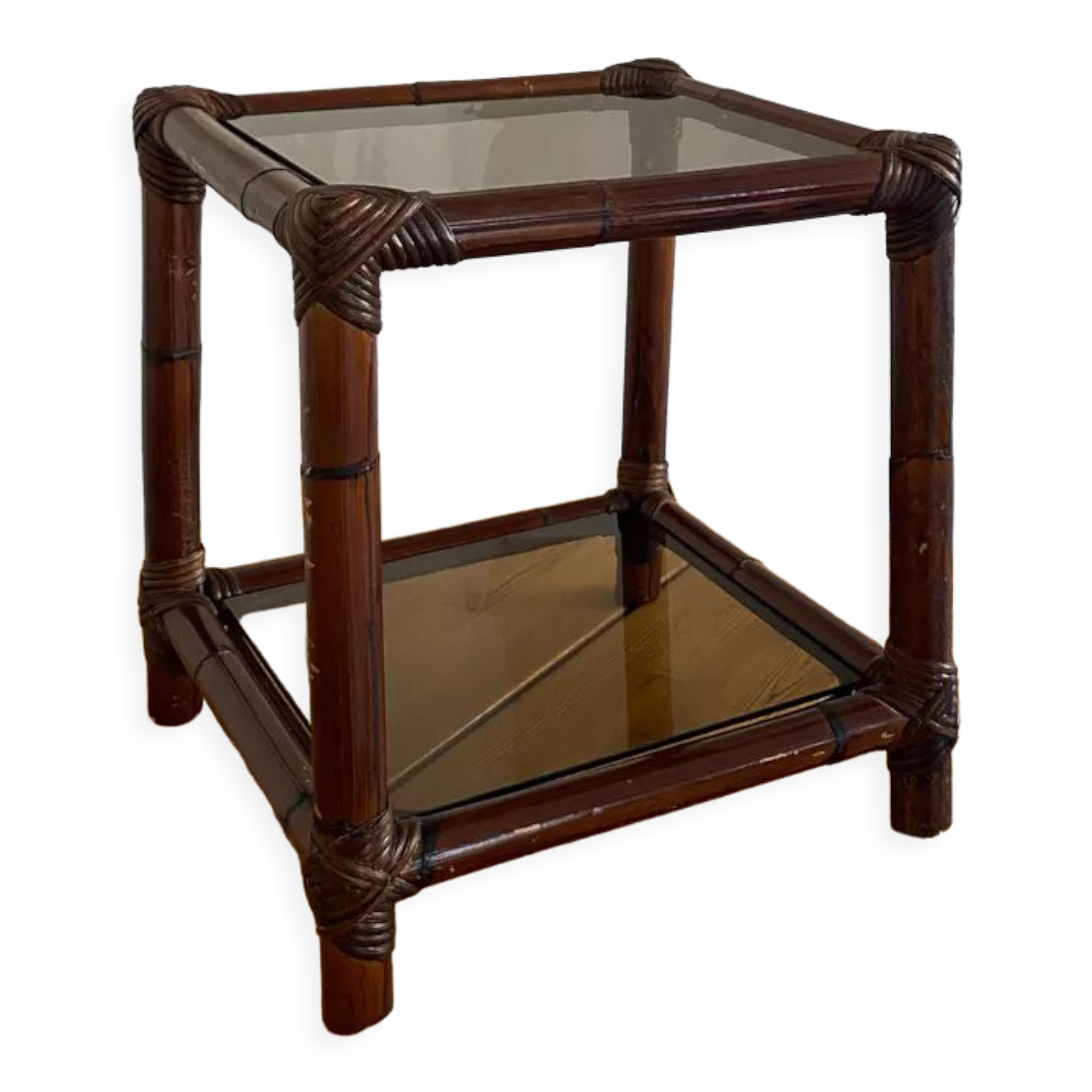 Vintage rattan side table