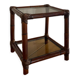 Vintage rattan side table