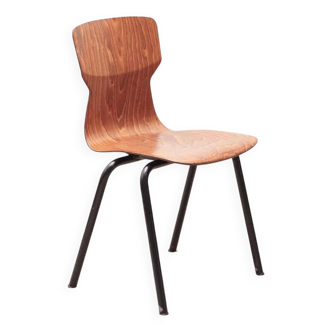 Chaise Eromes chêne et bleu