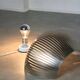Vintage modernist stainless steel wall or table lamp
