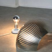 Vintage modernist stainless steel wall or table lamp