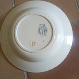 Digoin Sarreguemines bird motif soup plates
